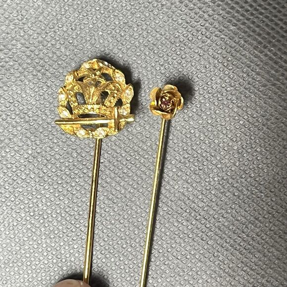 Vintage Hat Pin/Straight Pin Lot With Hat Pin Jewelry Box-Original - Picture 8 of 16